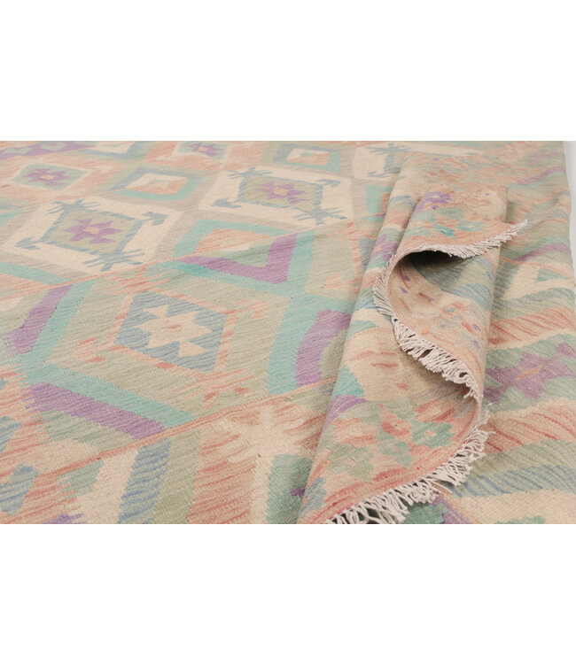 197 x 153 cm  Handmade Afghan  traditional  Kilim Area Rug Wool