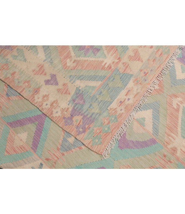 197 x 153 cm  Handgemacht  traditionelle Wolle Kelim Teppich