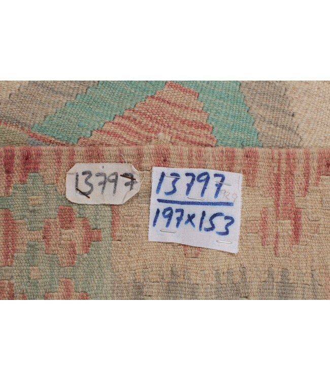 197 x 153 cm  Handmade Afghan  traditional  Kilim Area Rug Wool