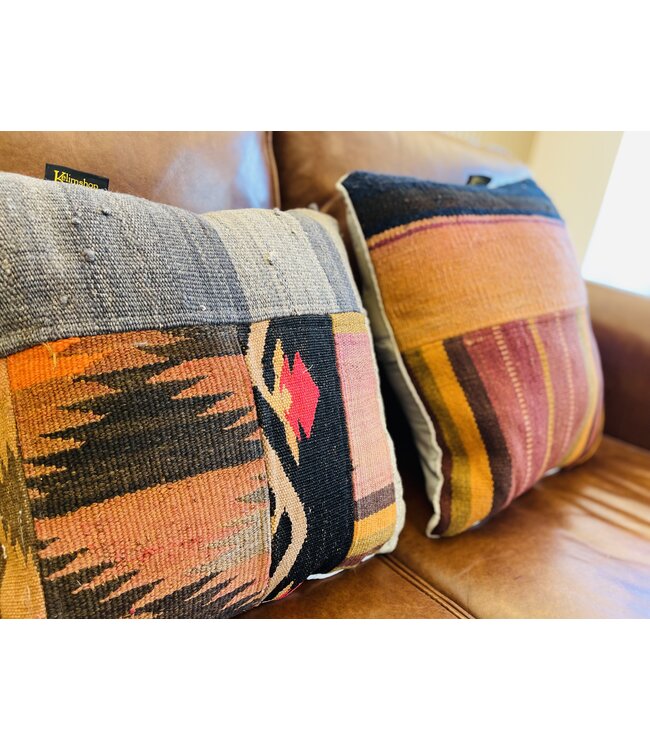 2x kilim cushion vintage wool unique cushions ca 45x45 cm with filling