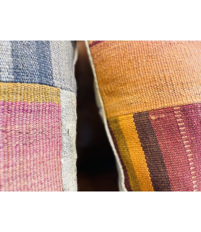 2x kilim cushion vintage wool unique cushions ca 45x45 cm with filling