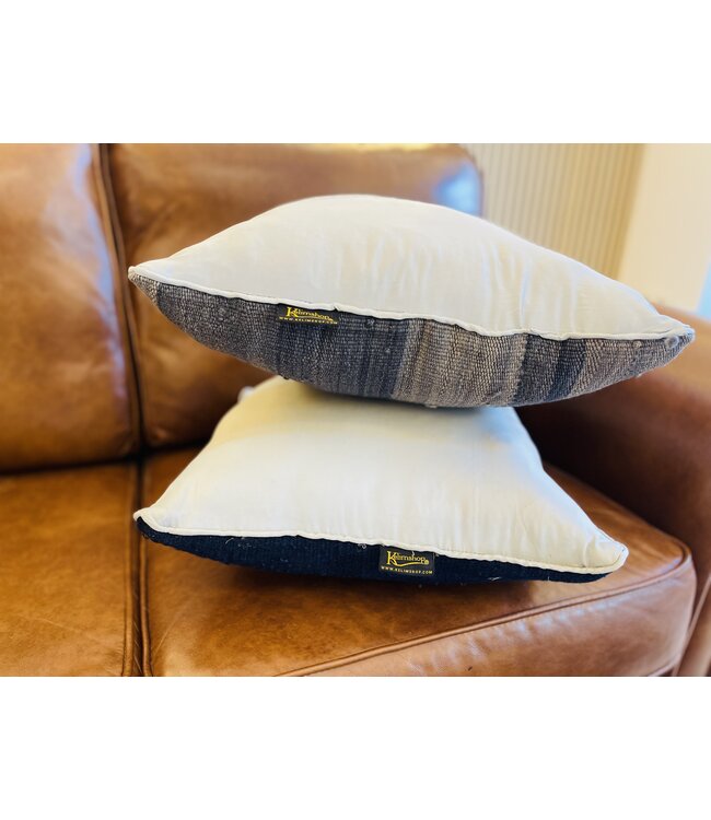 2x Kelim-Kissen, Vintage-Wolle, einzigartige Kissen, ca. 45 x 45 cm, mit Füllung