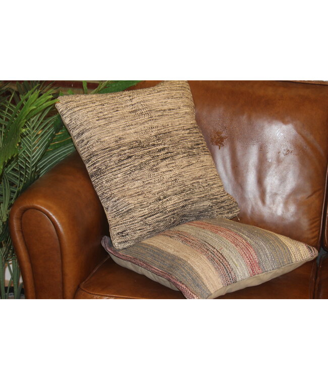 2x Kelim-Kissen, Vintage-Wolle, einzigartige Kissen, ca. 45 x 45 cm, mit Füllung