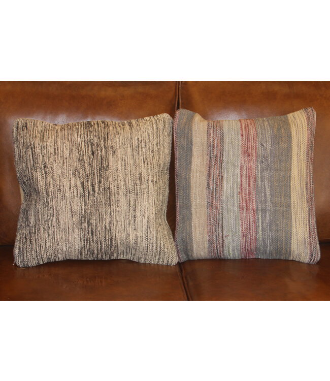 2x kelim kussen vintage wol unieke kussens ca 45x45 cm met vulling