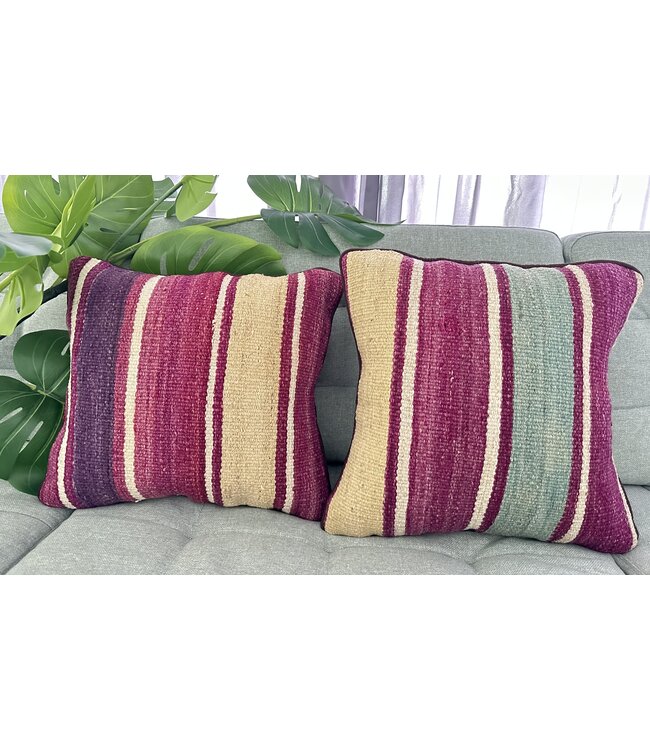 2x kelim kussens modern ca 45x45 cm met vulling