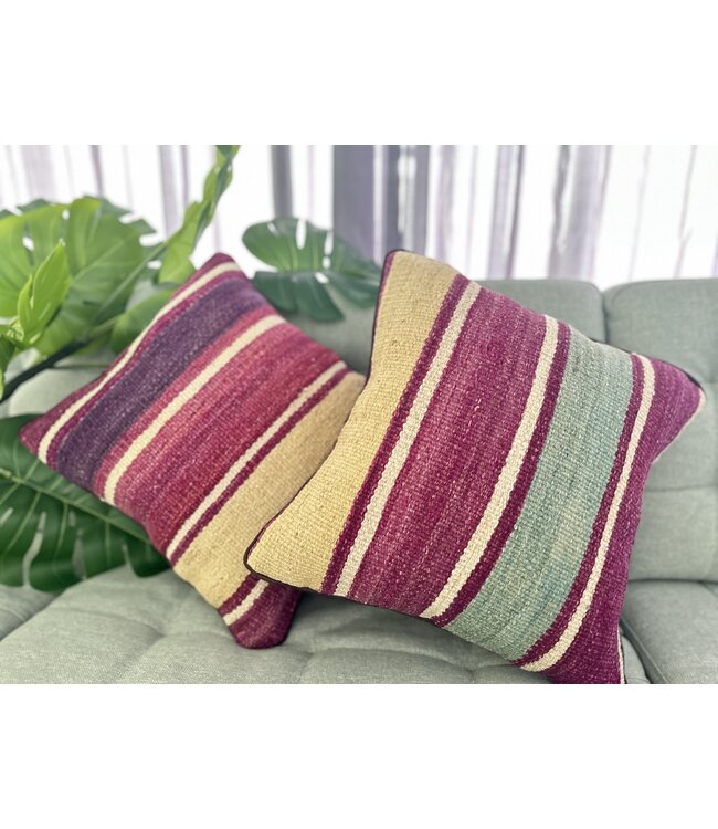 2x kelim kussens modern ca 45x45 cm met vulling