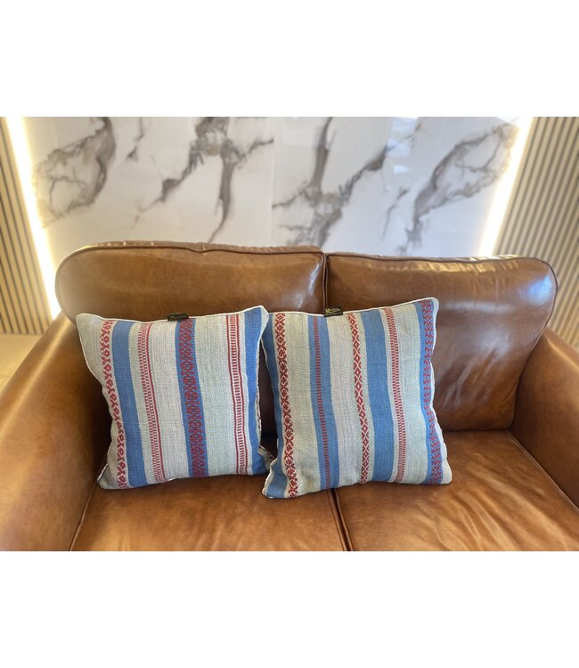 2x kelim kussens modern kilim ca 45x45 cm met vulling