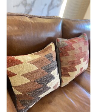 Kelimshop 2x  kilim cushion vintage wool unique cushions ca 45x45 cm with filling