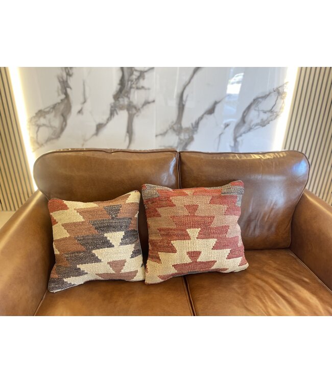 2x kelim kussen vintage wol unieke kussens ca 45x45 cm met vulling