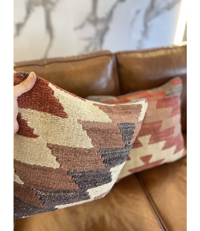 2x  kilim cushion vintage wool unique cushions ca 45x45 cm with filling