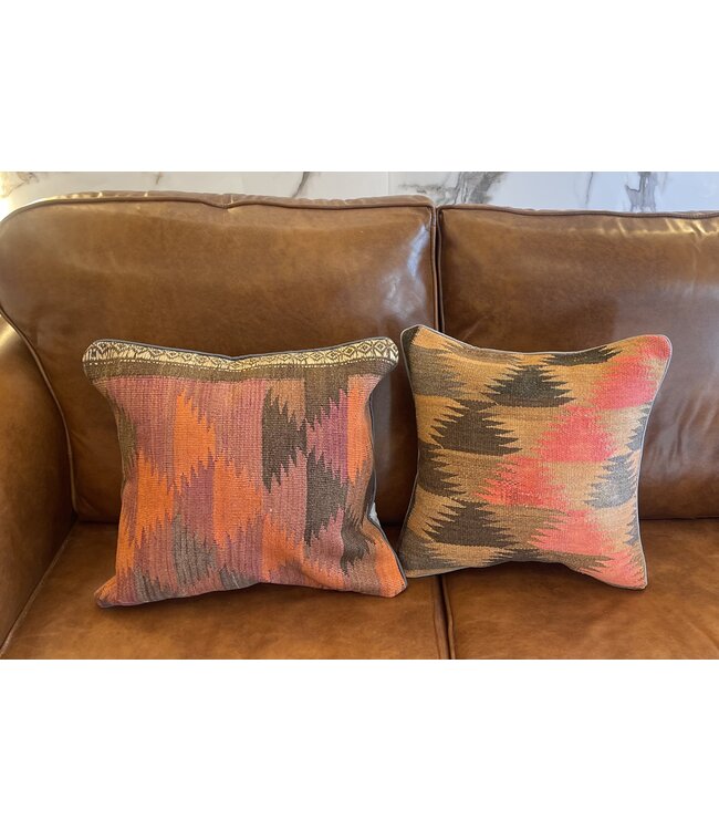 2x kelim kussen vintage wol unieke kussens ca 45x45 cm met vulling