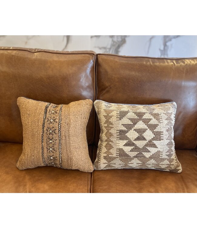 kelim kussens Natuurlijke kilim traditioneel kussen ca 45x45  cm met vulling