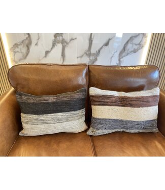 Kelimshop 2x  Kilim cushion cover with modern kelim ca 60x40 cm with filling