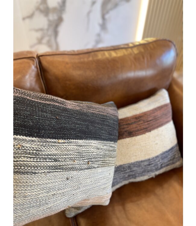 2x Kilim cushion cover with modern kelim ca 60x40 cm with filling