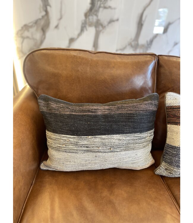 2x Kilim cushion cover with modern kelim ca 60x40 cm with filling