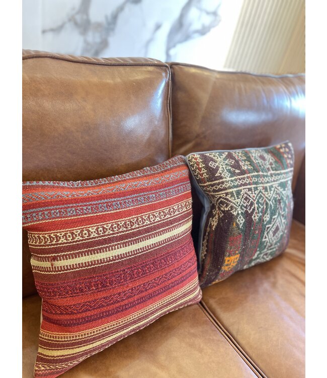 2x  kilim cushion vintage wool unique cushions ca 45x45 cm with filling