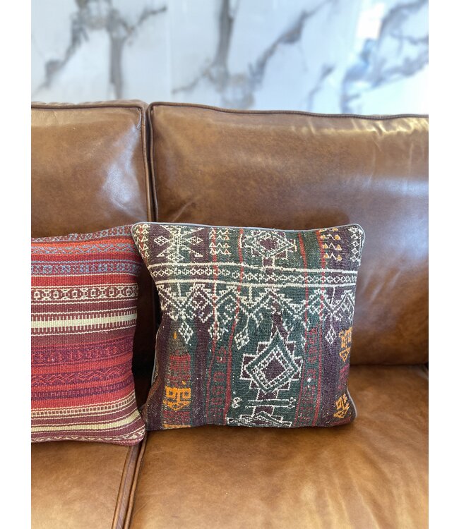 2x  kilim cushion vintage wool unique cushions ca 45x45 cm with filling