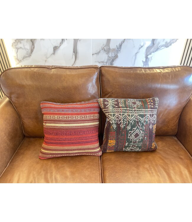 2x  kilim cushion vintage wool unique cushions ca 45x45 cm with filling
