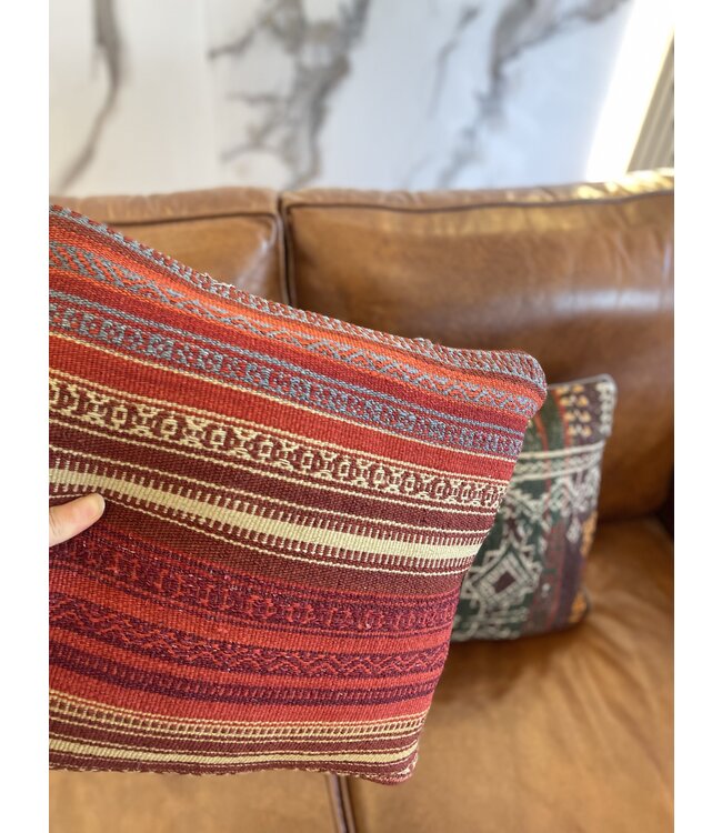 2x  kilim cushion vintage wool unique cushions ca 45x45 cm with filling