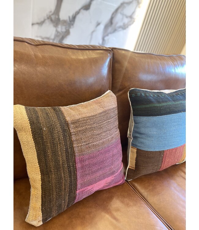 2x  kilim cushion vintage wool unique cushions ca 45x45 cm with filling