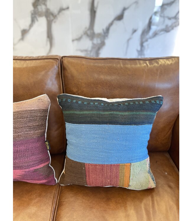 2x  kilim cushion vintage wool unique cushions ca 45x45 cm with filling