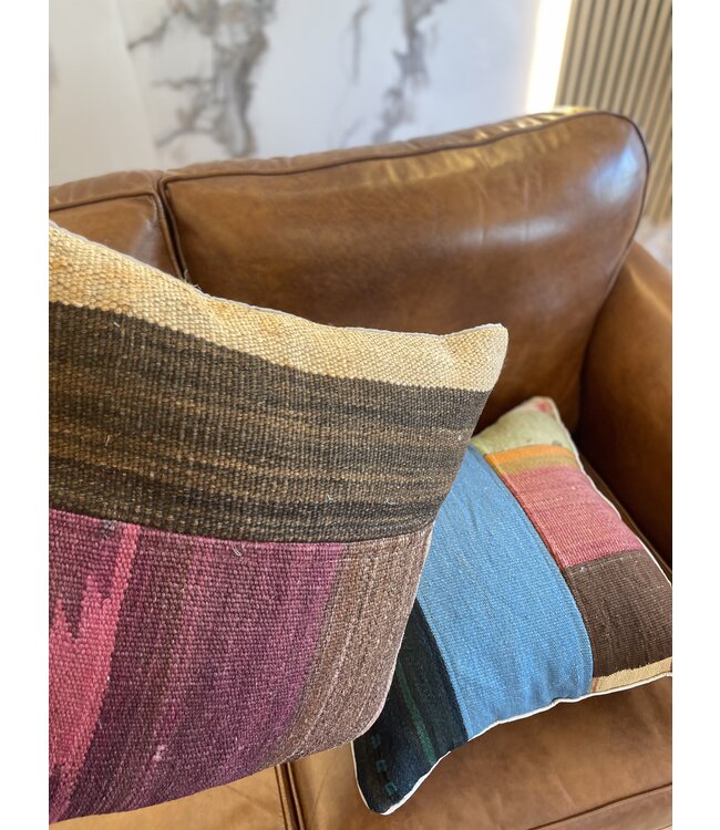 2x  kilim cushion vintage wool unique cushions ca 45x45 cm with filling