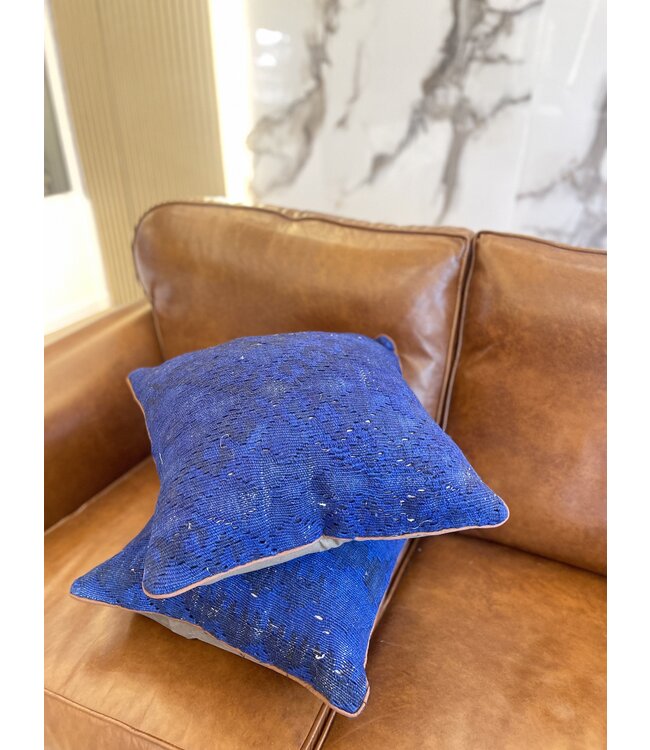 2x Kelim-Kissen, Vintage-Wolle, einzigartige Kissen, ca. 45 x 45 cm, mit Füllung