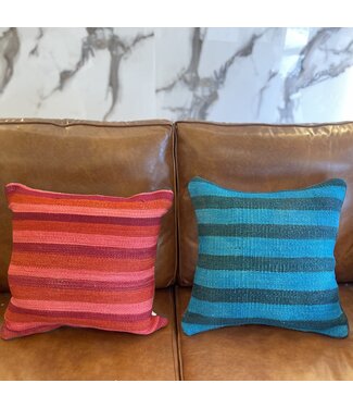 Kelimshop 2x kelim kussens modern kilim ca 45x45 cm met vulling