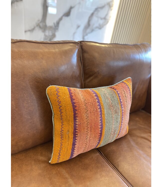 Kilim cushion cover with modern kelim ca 60x40 cm with filling