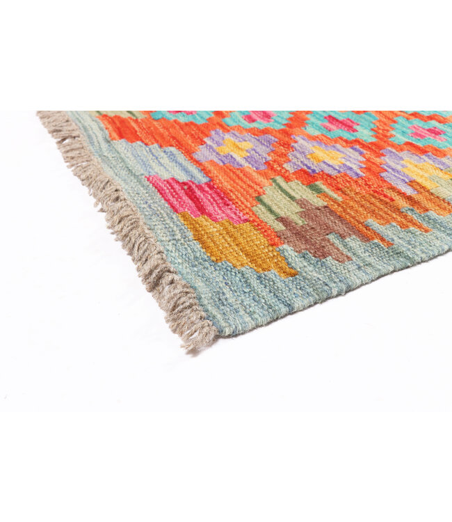 Kelim kleed loper  196 x 60 cm  vloerkleed tapijt kelims hand geweven