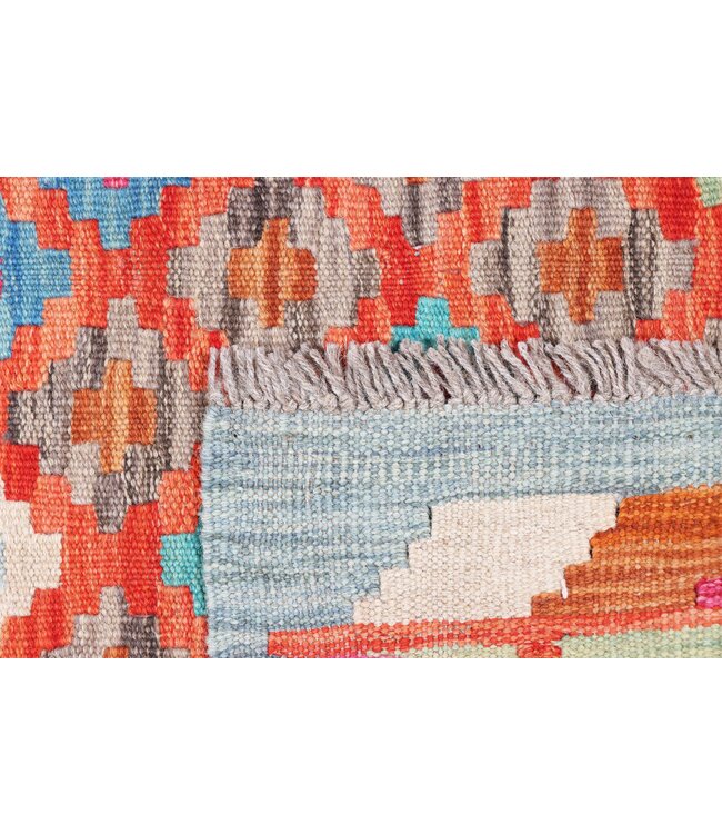 Kelim kleed loper  196 x 60 cm  vloerkleed tapijt kelims hand geweven