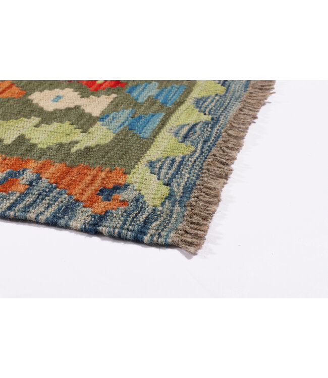 Kelim kleed loper  202 x 80 cm  vloerkleed tapijt kelims hand geweven