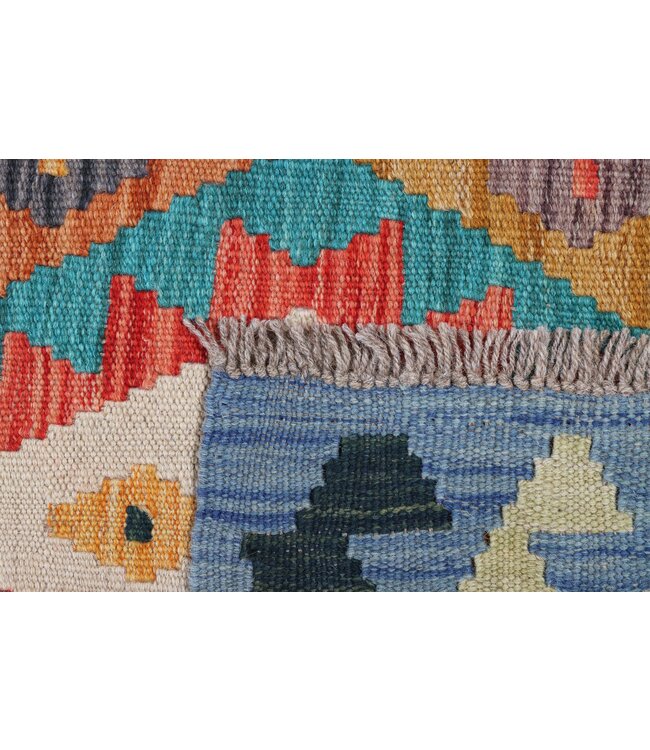 Kelim kleed loper  197 x 64 cm  vloerkleed tapijt kelims hand geweven