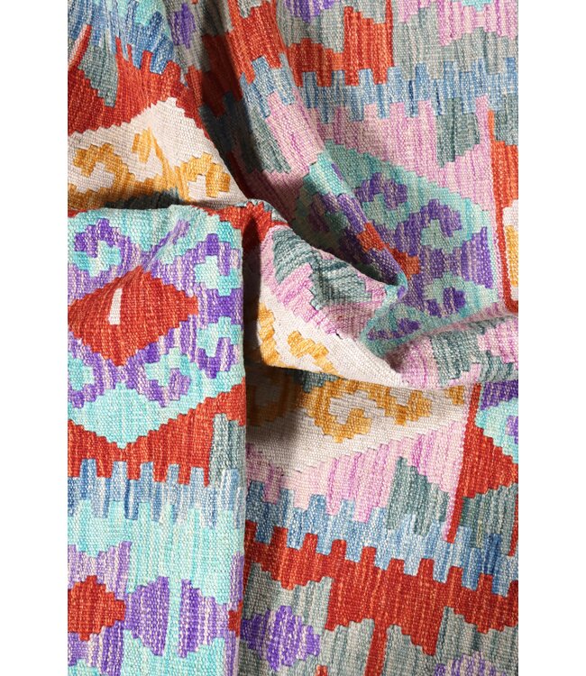 195 x 128 cm Handgemaakte Afghaanse traditionele Kilim Vloerkleed Wol Tapijt