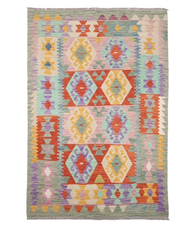 195 x 128 cm Handmade Afghan  traditional  Kilim Area Rug Wool Carpet