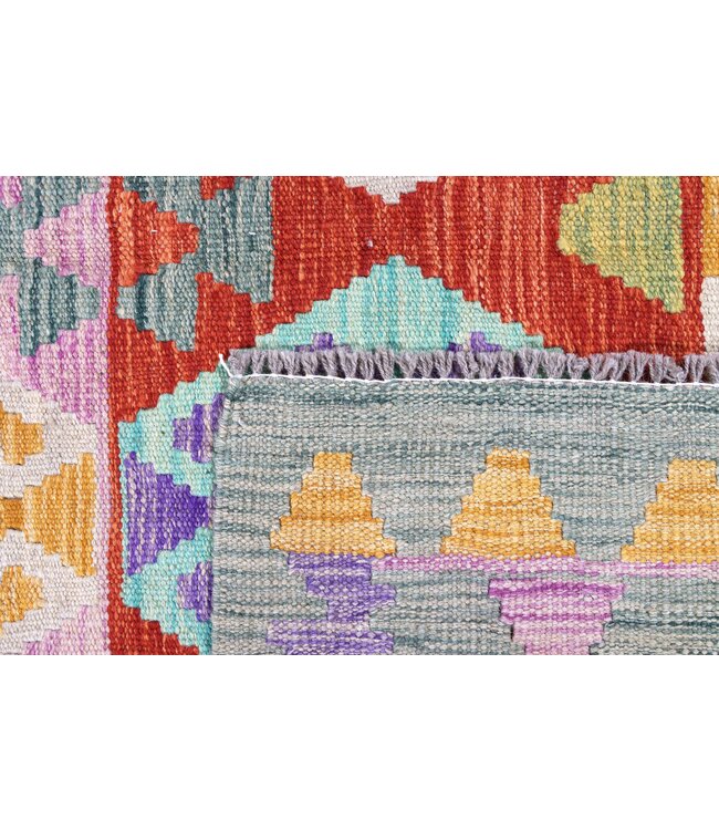 195 x 128 cm Handgemaakte Afghaanse traditionele Kilim Vloerkleed Wol Tapijt