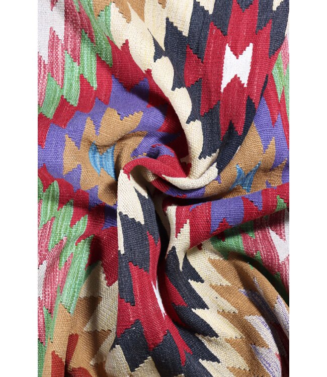 200 x 147 cm Handgemaakte Afghaanse traditionele Kilim Vloerkleed Wol Tapijt