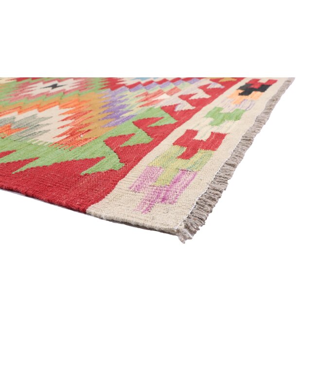 200 x 147 cm Handgemaakte Afghaanse traditionele Kilim Vloerkleed Wol Tapijt