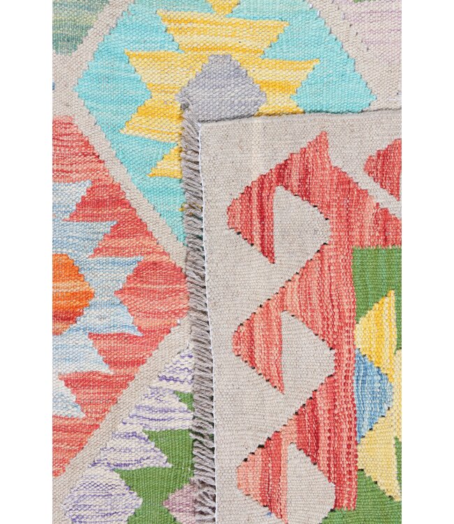 242 x 170 cm Handgefertigter Afghanischer traditioneller Kilim Teppich Woll