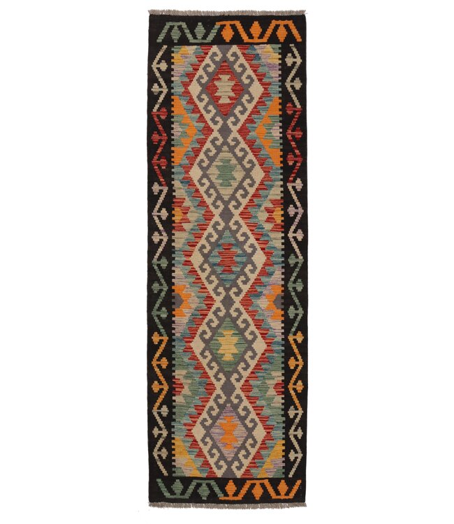 Kelim kleed loper  200 x 64 cm  vloerkleed tapijt kelims hand geweven