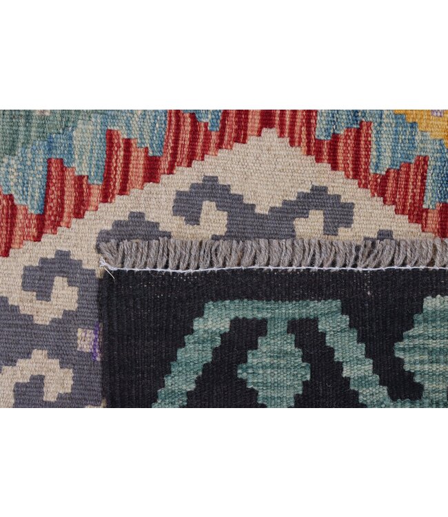 Kelim kleed loper  200 x 64 cm  vloerkleed tapijt kelims hand geweven