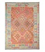 206 x 154 cm Handmade Afghan Traditional Kilim Area Rug Wool Carpet