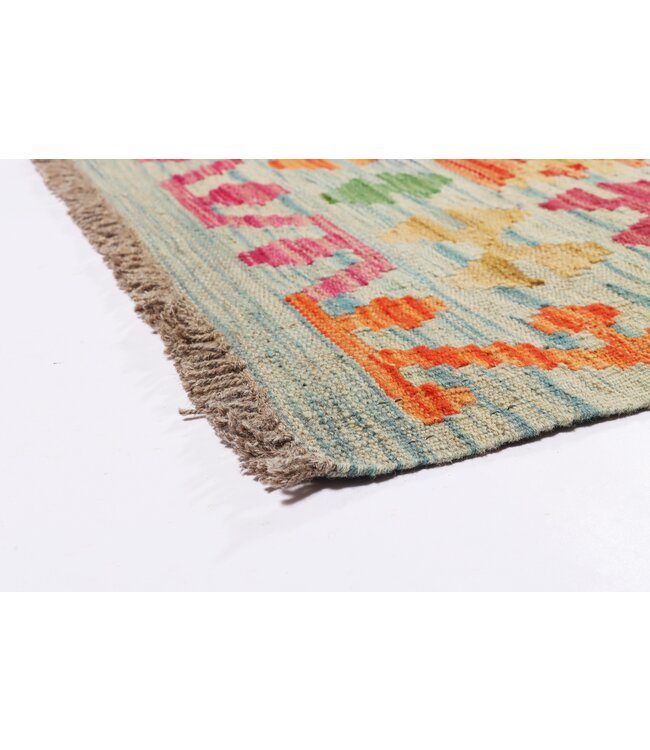 206 x 154 cm Handgemaakte Afghaanse traditionele Kilim Vloerkleed Wol Tapijt