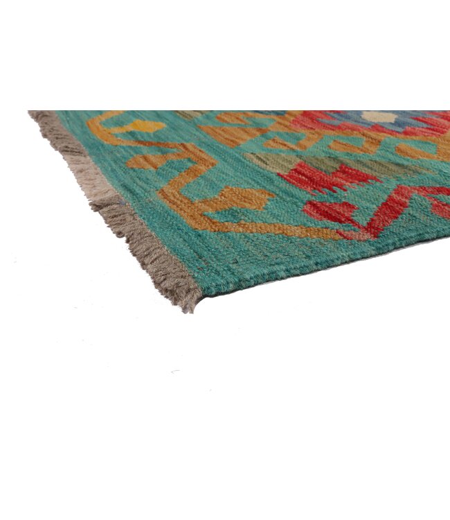 Kelim kleed loper  207 x 58 cm  vloerkleed tapijt kelims hand geweven