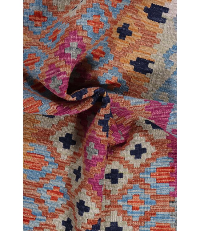 Kelim kleed loper  215 x 67 cm  vloerkleed tapijt kelims hand geweven