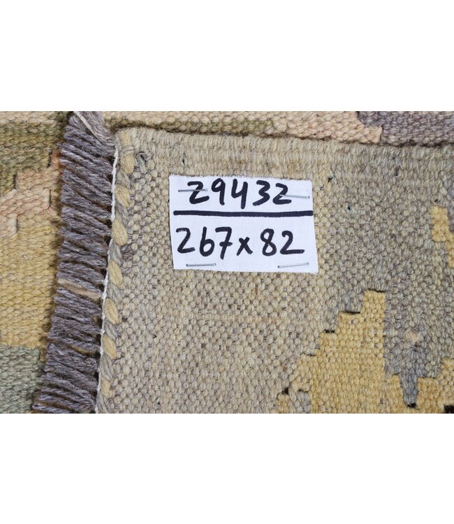 Kelim kleed loper 267 x 82 cm  vloerkleed tapijt kelims hand geweven