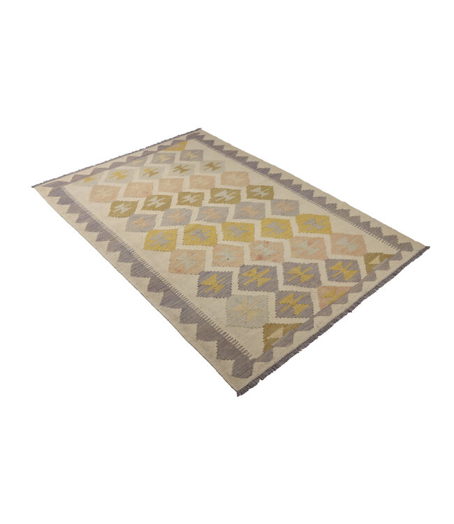 202 x 149 cm Handgefertigter Afghanischer traditioneller Kilim Teppich Woll