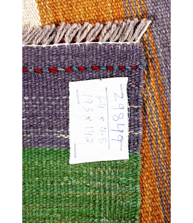 193 x 142 cm Handmade Afghan modern Kilim Area Rug Woo