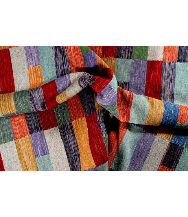 305 x 200  Handgemacht modern Wolle Kelim Teppich