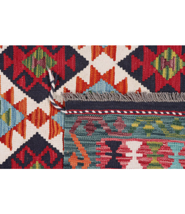 186 x 123 cm  Handgemaakte Afghaanse traditionele Kilim Vloerkleed Wol Tapijt